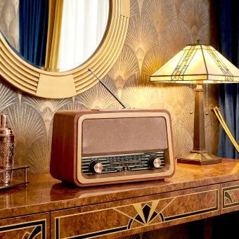 Forever Vincent JB120, Electro AM/FM rádio BT USB 1200mAh, hnedé