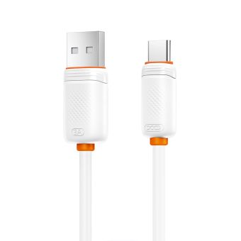 XO NB302, USB-A/USB-C 3A, 1.0m, biely