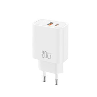 Nabíjací Adaptér XO CE40 PD 20W 1x USB-C 1x USB - biely
