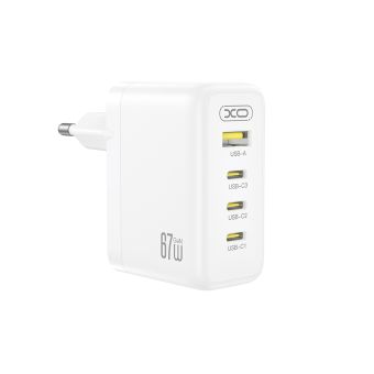 Adaptér XO CE39 PD 67W 3x USB-C 1x USB - biely