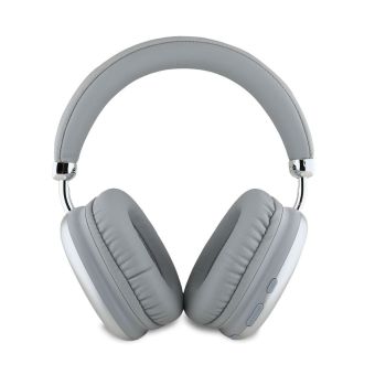 Guess Saffiano PU Leather Triangle Logo Wireless Headphones GUBHK1SATSS Silver