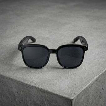 Smart AI glasses with music and recording, black glass, TITMO G-200, black
