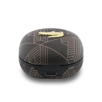 Lacoste Monogram Blend ANC/ENC TWS bezdrôtové slúchadlá LCTWSTP103PMSB hnedé
