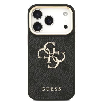 Obal Guess PU Leather 4G Metal Logo Gold Frame Apple iPhone 18 Pro GUHCP18L4GMGCGR čierny
