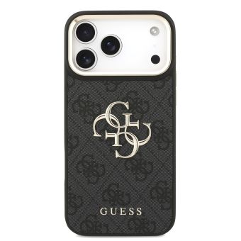 Obal Guess PU Leather 4G Metal Logo Gold Frame Apple iPhone 18 Pro Max GUHCP18X4GMGCGR čierny