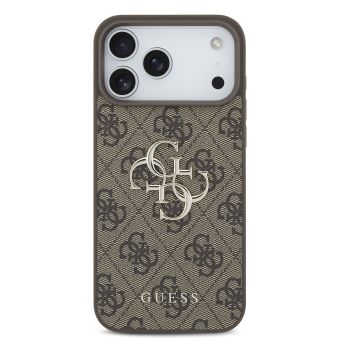 Obal Guess PU 4G Metal Logo Apple iPhone 18 Pro GUHCP18L4GMGBR hnedý