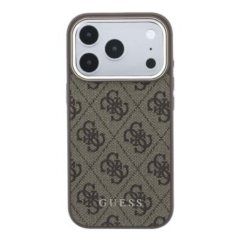 Obal Guess PU Leather 4G Gold Frame MagSafe Apple iPhone 18 Pro GUHMP18LG4GFCW hnedý