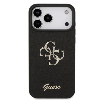 Obal Guess PU Fixed Glitter 4G Metal Logo Apple iPhone 18 Pro Max GUHCP18XHG4SGK čierny