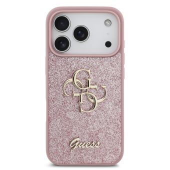 Obal Guess PU Fixed Glitter 4G Metal Logo Apple iPhone 18 Pro GUHCP18LHG4SGP ružový