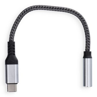 Blue Star AUX adaptér/redukcia, USB-C(M)/Jack 3,5 mm (F), sivý
