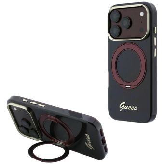 Original Guess IML Ring Stand 360 Script Metal Logo MagSafe iPhone 17 Pro/18 Pro burgundy