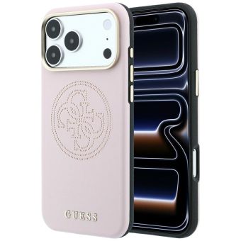 Original Guess Perforated 4G Gold Logo Magsafe iPhone 17 Pro/18 Pro pink