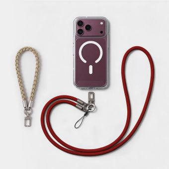 Etteri Flexi Strap 2in1, univerzálna šnúrka na krk pre telefón, červená