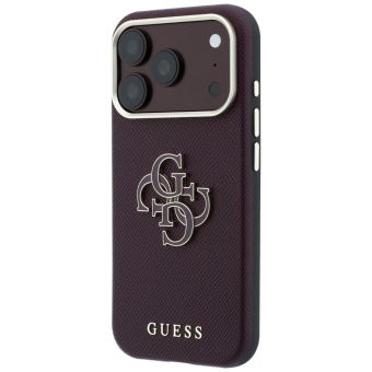 Original Guess Grained & Big Resin Logo iPhone 17 Pro Max/18 Pro Max burgundy