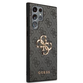 Obal Guess PU 4G Metal Logo Samsung Galaxy S24 Ultra 5G S928 GUHCS24L4GMGGR Grey