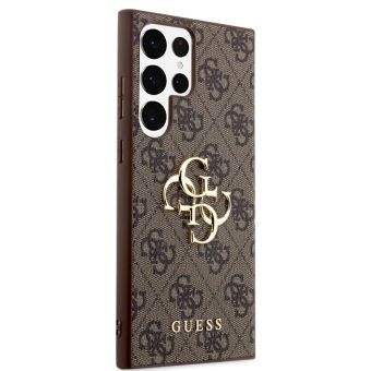 Obal Guess PU 4G Metal Logo Samsung Galaxy S24 Ultra 5G S928 GUHCS24L4GMGBR Brown