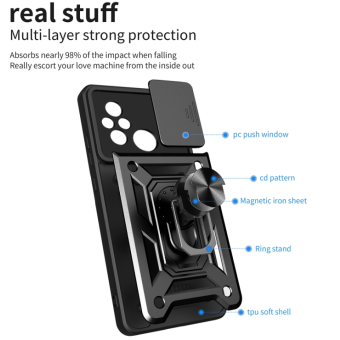 Obal Camshield Ring Armor Apple iPhone 14 Pro Max čierny