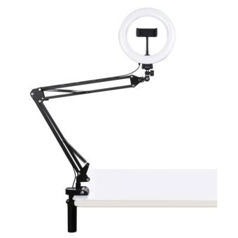 Puluz PKT3089B, stolný ramenný stojan s 20cm LED lampou, čierny