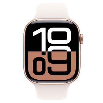 Apple Watch Series 10 GPS + Cellular 46mm Rose Gold Aluminium Case with Light Blush Sport Band - M/L