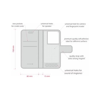 Univerzálny obal SWISSTEN Libro Uni II XL tyrkysový (158x80mm)