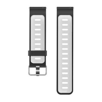 Remienok na hodinky Beline 22 mm, dvojfarebný silikón, čierno-biely