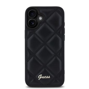 Obal Guess PU Leather Quilted Apple iPhone 16 Plus GUHCP16MPSQSQSK Black