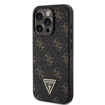 Obal Guess PU Leather 4G Triangle Metal Logo Apple iPhone 16 Pro GUHCP16LPG4GPK Black