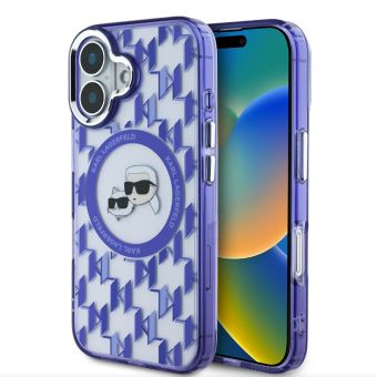 Obal Karl Lagerfeld IML Monogram K&CH Heads MagSafe Apple iPhone 16 KLHMP16SHMCKMHU Purple