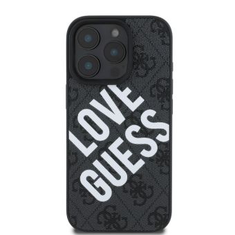 Obal Guess PU Leather 4G Big Love Logo MagSafe Apple iPhone 16 Pro GUHMP16LP4PLGWK Black