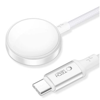 Tech-Protect MC02 Ultraboost, magnetický nabíjací kábel pre Apple Watch, biely