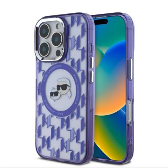 Obal Karl Lagerfeld IML Monogram K&CH Heads MagSafe Apple iPhone 16 Pro KLHMP16LHMCKMHU Purple