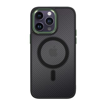 Obal Tel Protect Mag Carbon Apple iPhone 14 čierno-zelený