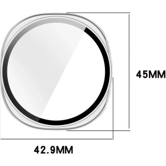 Ochranné puzdro/sklo Bizon Case PlusGlass Watch Samsung Galaxy Watch 8 40mm strieborné