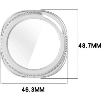 Ochranné puzdro/sklo Bizon Case PlusGlass Watch Samsung Galaxy Watch 8 Classic 46mm strieborné