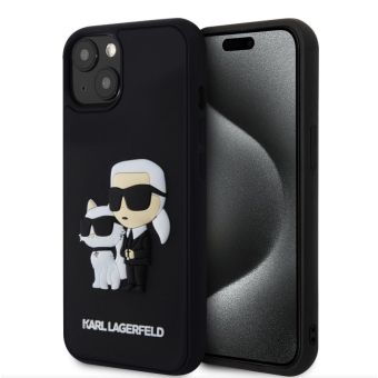 Obal Karl Lagerfeld 3D Rubber Karl and Choupette Apple iPhone 13 KLHCP13M3DRKCNK čierny