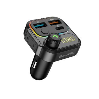 Blavec TR-01 FM Transmitter, MP3, Bluetooth, 2xUSB-A + 1xUSB-C, PD 36W QC3.0 18W, čierny