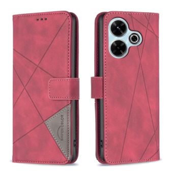 Obal Texture Book Xiaomi Redmi 13/Poco M6 LTE červený