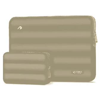 Tech-Protect Puffy Laptop 13-14" case + accessory bag, hnedý, obal na notebook