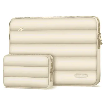Tech-Protect Puffy Laptop 13-14" case + accessory bag, béžový, obal na notebook