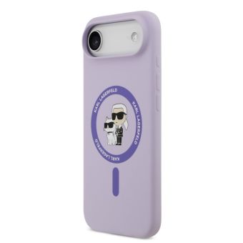 Obal Karl Lagerfeld Liquid Silicone Karl and Choupette MagSafe Apple iPhone Air KLHMP17MSCMKCRHU fialový