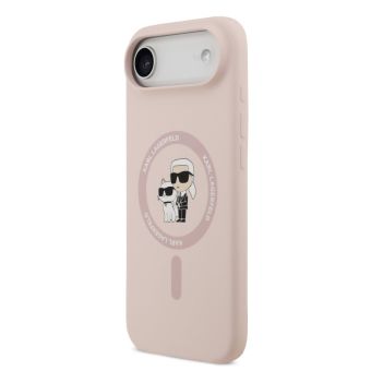 Obal Karl Lagerfeld Liquid Silicone Karl and Choupette MagSafe Apple iPhone Air KLHMP17MSCMKCRHP ružový
