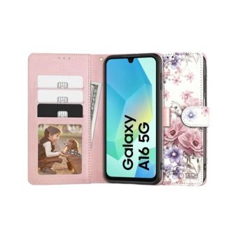 Obal Tech-Protect Wallet Samsung Galaxy A16 4G A165/A16 5G A166 Blossom Flower