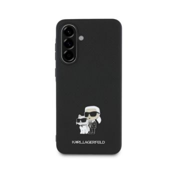 Obal Karl Lagerfeld PU Saffiano Metal Karl and Choupette Samsung Galaxy A36 5G A366/A56 5G A566 KLHCSA36PSAKCMPK čierny