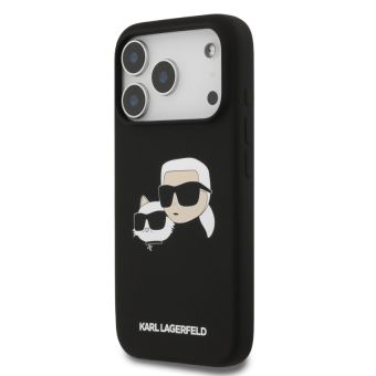 Obal Karl Lagerfeld Liquid Silicone Double Heads MagSafe Apple iPhone 17 Pro KLHMP17LSKCHPPLK čierny