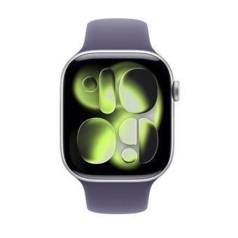 Apple Watch Series 11 GPS 42mm Silver Aluminium Case with Purple Fog Sport Band - S/M