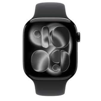 Apple Watch Series 11 GPS 46mm Jet Black Aluminium Case with Black Sport Band - S/M