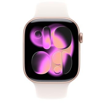 Apple Watch Series 11 GPS 46mm Rose Gold Aluminium Case with Light Blush Sport Band - S/M