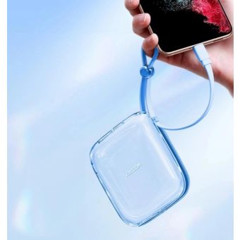 Joyroom Jelly Series JR-L005 Powerbank, 10000 mAh Jelly 22.5W, vstavaný kábel Lightning, svetlomodrá