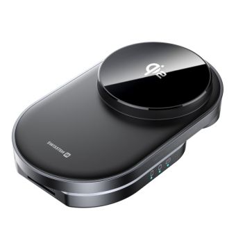 SWISSTEN MagBase 3v1, skladacia  bezdrôtová nabíjačka, Qi2/MagSafe, čierna