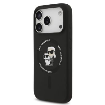 Obal Karl Lagerfeld Liquid Silicone Karl and Choupette MagSafe Apple iPhone 17 Pro Max KLHMP17XSCMKCRHK čierny